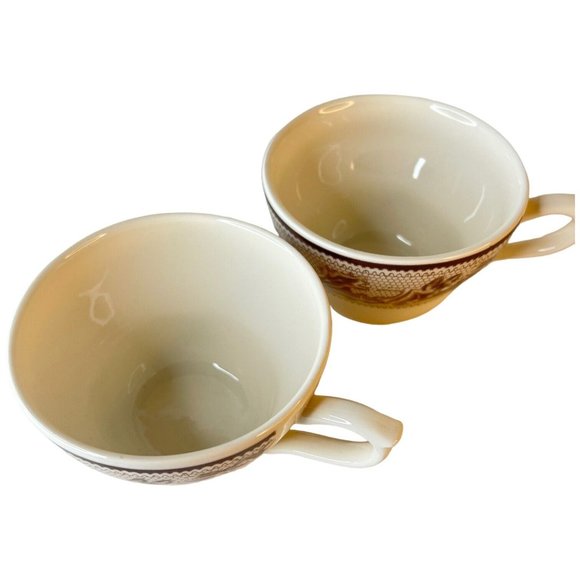 2 Sets Josiah Wedgwood And Sons Plymouth Cup And Saucer For Williams Sonoma VTG - Picture 6 of 12